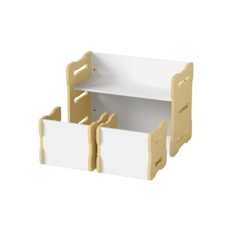 Costway Activity Table and 2 Stools Set Natural