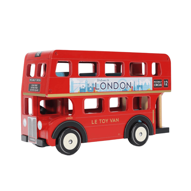 Le Toy Van Wooden Toy Red London Double Decker Bus