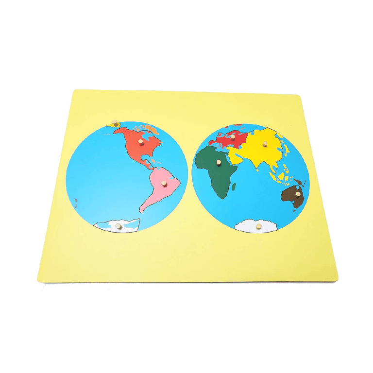 Pink Montessori Small Board Map of the World