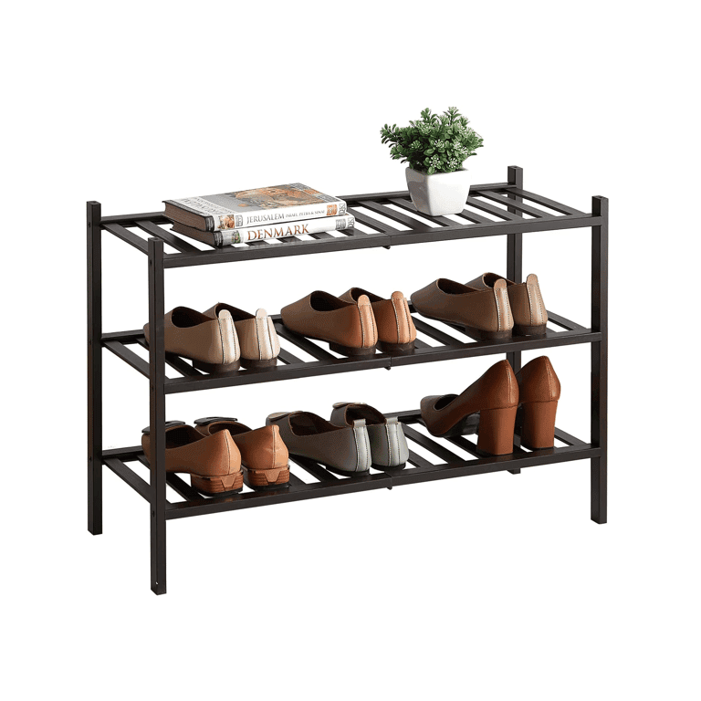 Furshus 3-Tier Bamboo Shoe Rack Brown