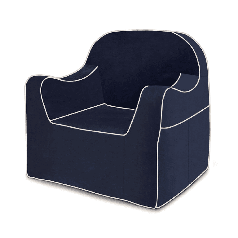 P'kolino Children's Reading Chair Navy Blue With White Piping