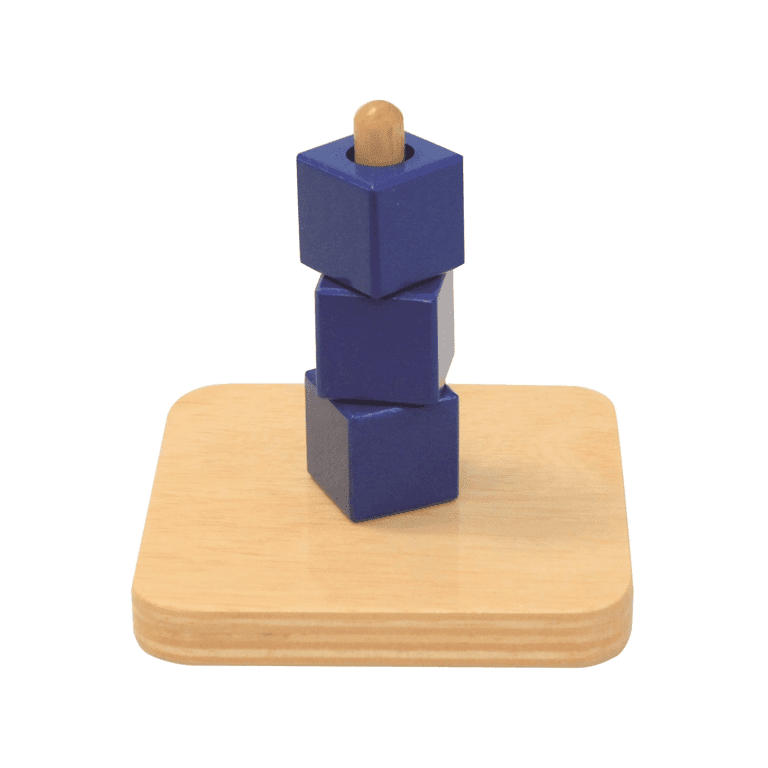 Alison's Montessori Cubes on a Vertical Dowel