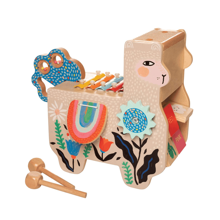 Manhattan Toy Musical Llama Wooden Instrument With Drums and Percussion