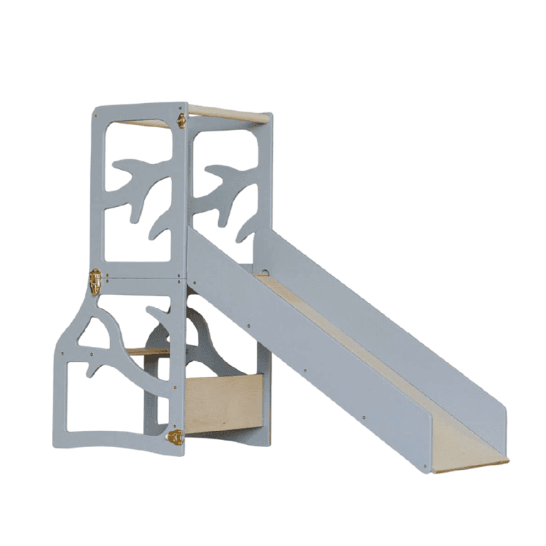 Weco Tour de cuisine 3 en 1 au design d'arbre avec toboggan Gris