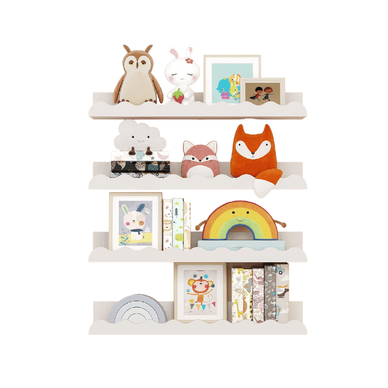 Seocry Wall Shelves Set of 4 White