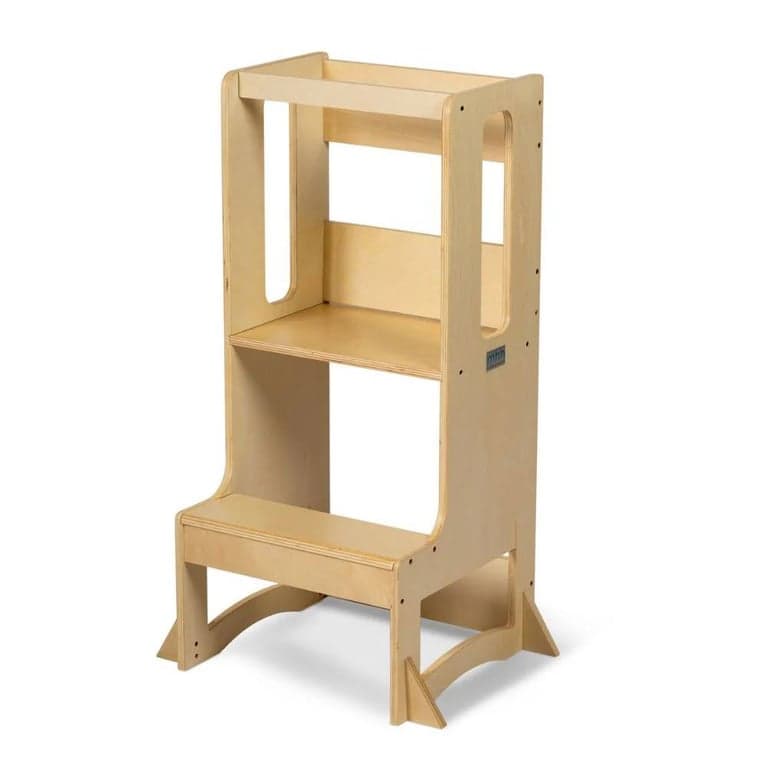My Happy Helpers FISSO 2.0 Slimline Toddler Tower With Magnetic Board Varnished Birch