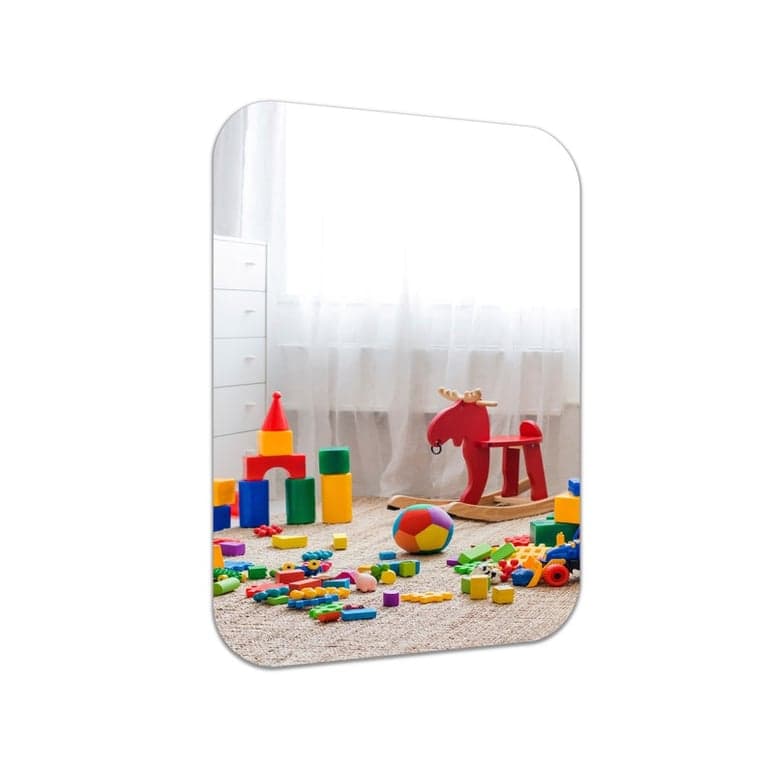 Glossy Gallery LLC Rectangle Shatterproof Acrylic Safety Wall Mirror With Rounded Corners 18 x 24 inches