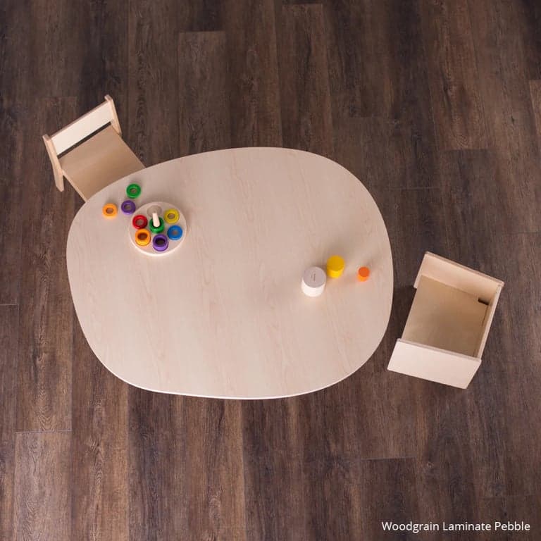Sprout Kids Petra Table Peeble Woodgrain Laminate 25 Inches