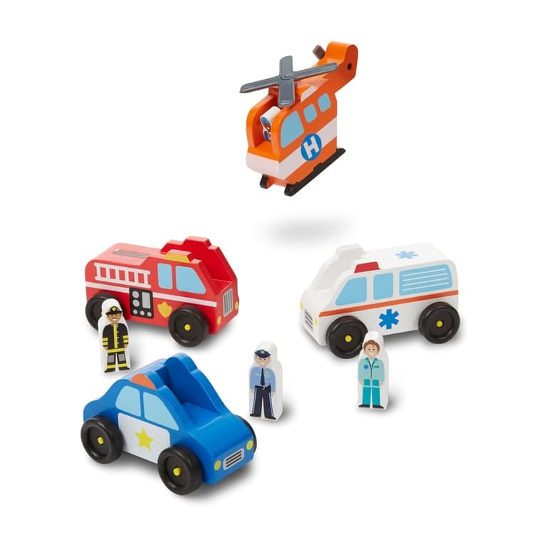 Melissa & Doug Emergency Vehicle Wooden Play Set