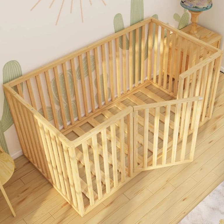 SignaturedWood Medina Playpen Full Floor Bed With 50H Rails