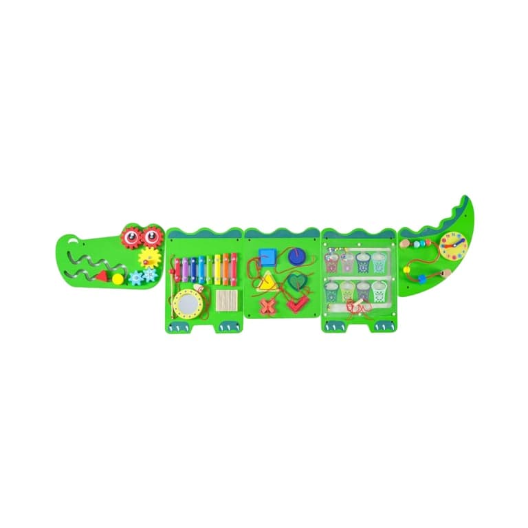 nigwet Wooden Crocodile Wall Busy Board Green