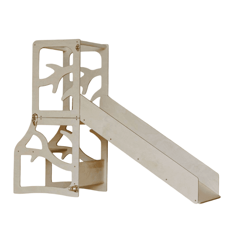 Weco Tour de cuisine 3-en-1 avec design d'arbre et toboggan Transparent