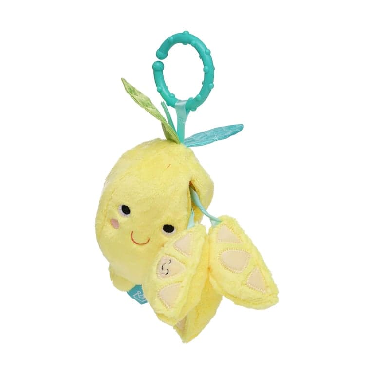 Manhattan Toy Mini-Apple Farm Lemon Squeaker With Rattle, Crinkle Fabric & Teether