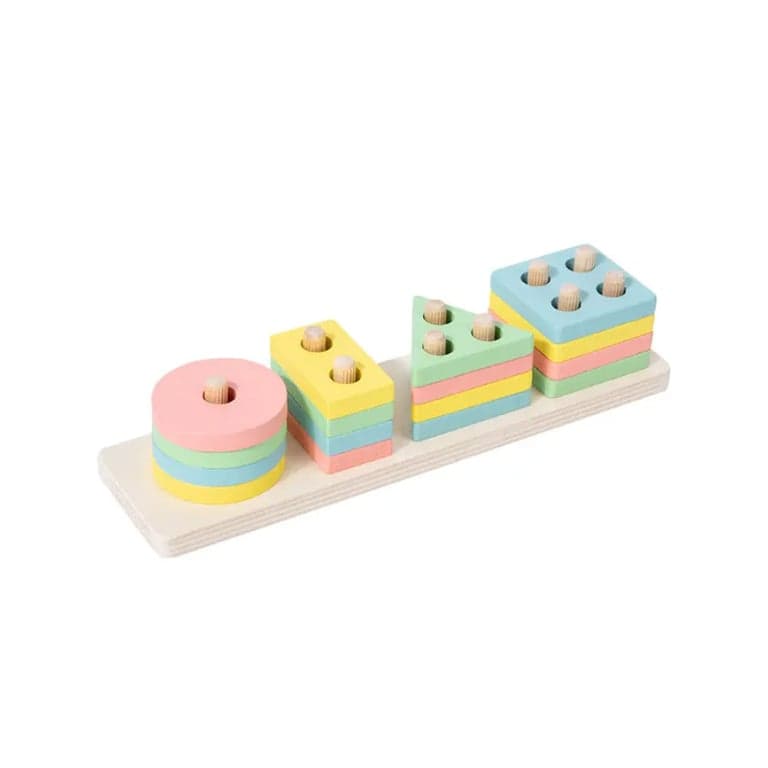 Seaside-Montessori Color Recognition Blocks Rectangular 4 Pastel