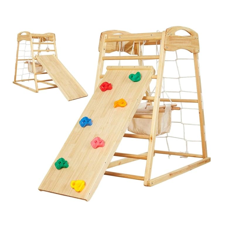 FUNLIO 7-in-1 Wooden Indoor Playground