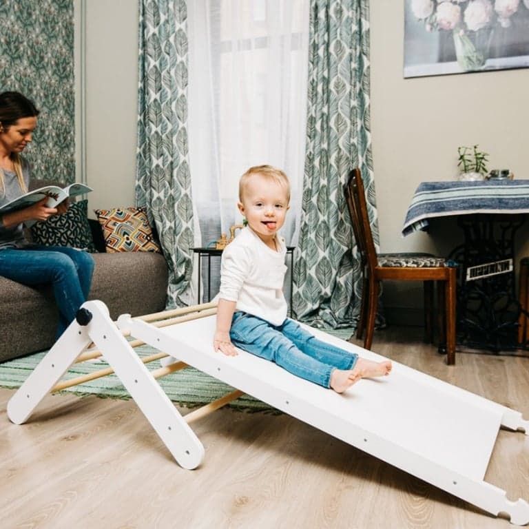Family SCL ZUZU Triangle d'Escalade Avec Rampe Blanc