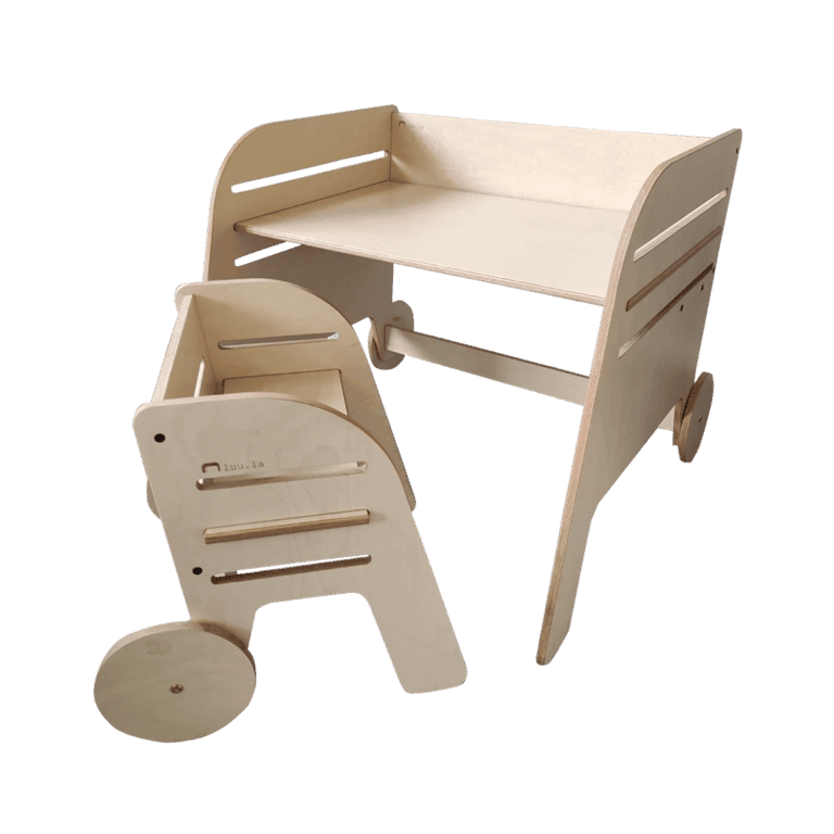 Luula Ensemble Table et Chaise Roue de Chariot