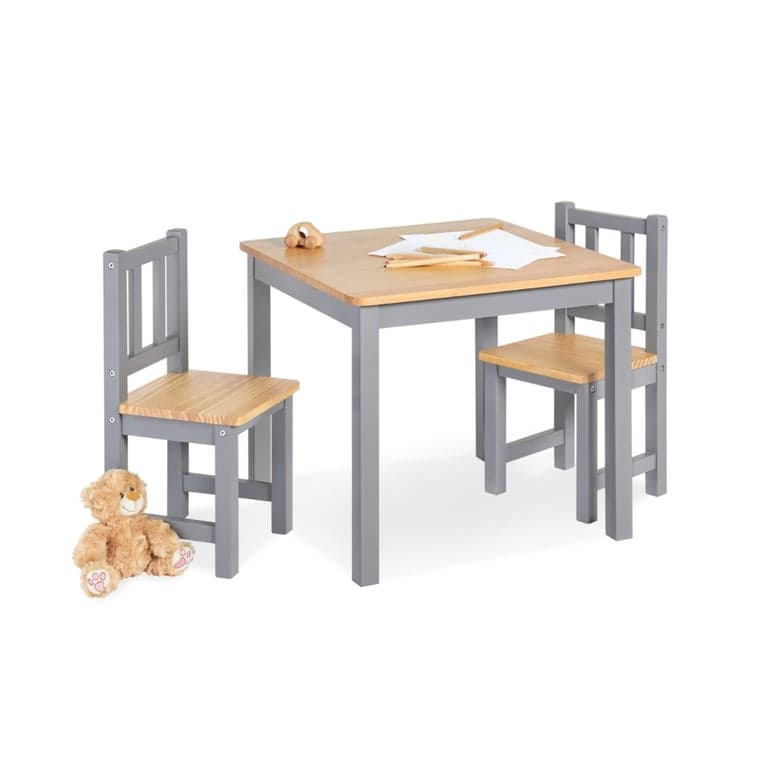Pinolino Ensemble Table et 2 Chaises Fenna Gris Naturel