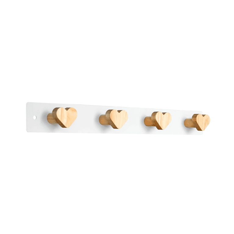 Yisiziyo Wall Mounted Kids Coat Rack Heart 4 Hooks