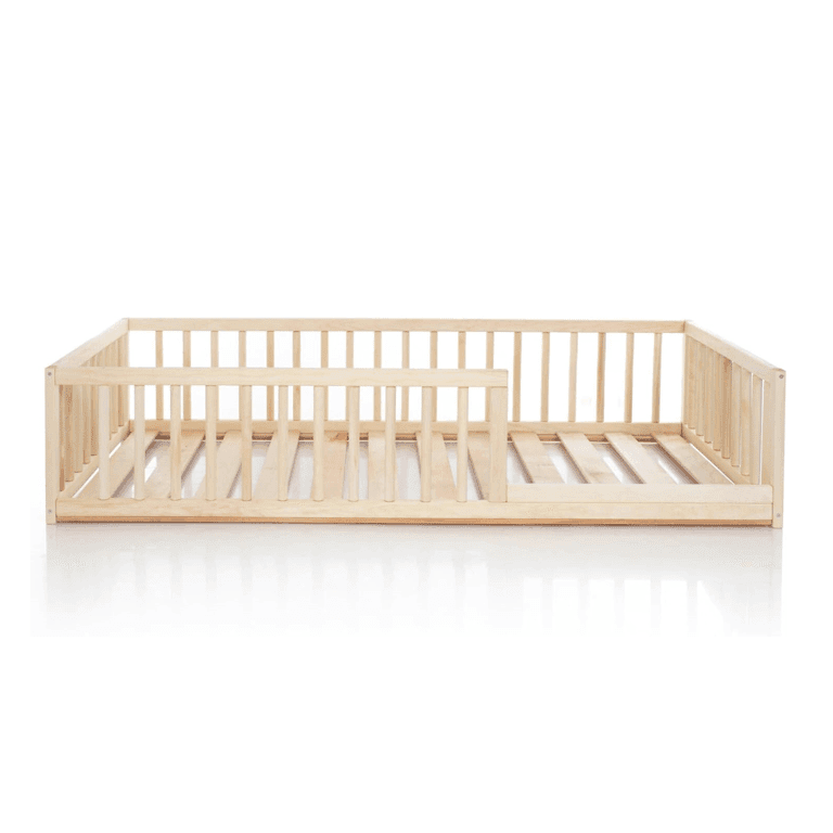 Home For Dreams Floor Bed With Round Rails and Strips Twin