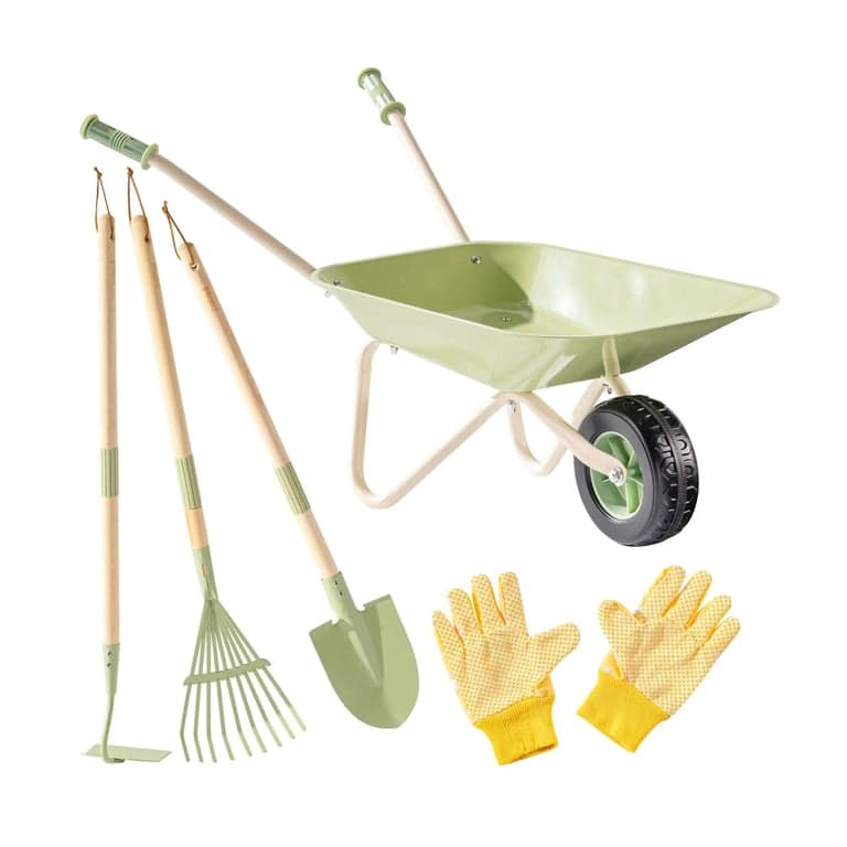 Robud Brouette avec Ensemble de Jardinage Vert Clair