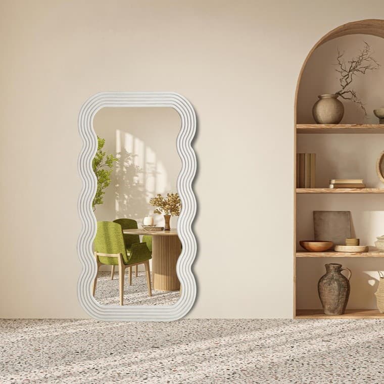 Procyonist Curvy Full Body Mirror White 71x31 inches