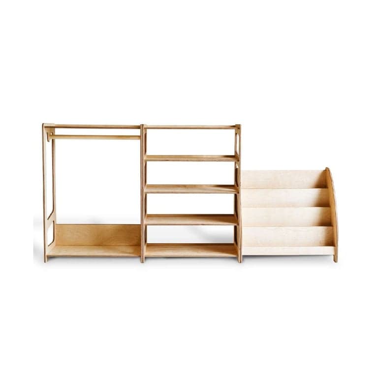 Weco Étagère à Jouets, Porte-manteau, Ensemble de Bibliothèques Clair