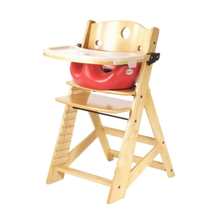 Keekaroo Height Right High Chair With Infant Insert & Tray Natural Cherry