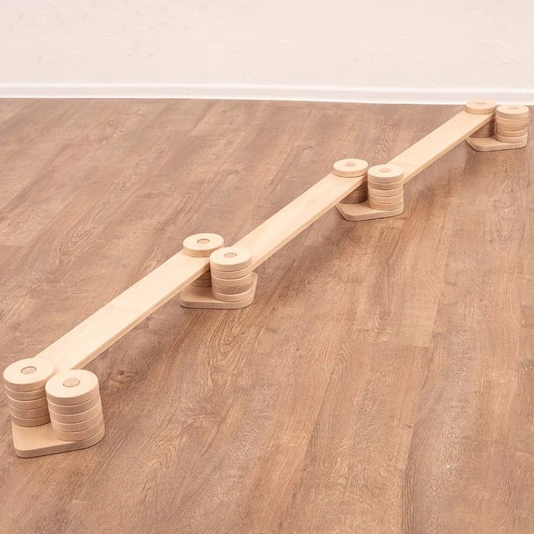 Wood and Hearts Balance Beam Zig-Zag Natural Wood