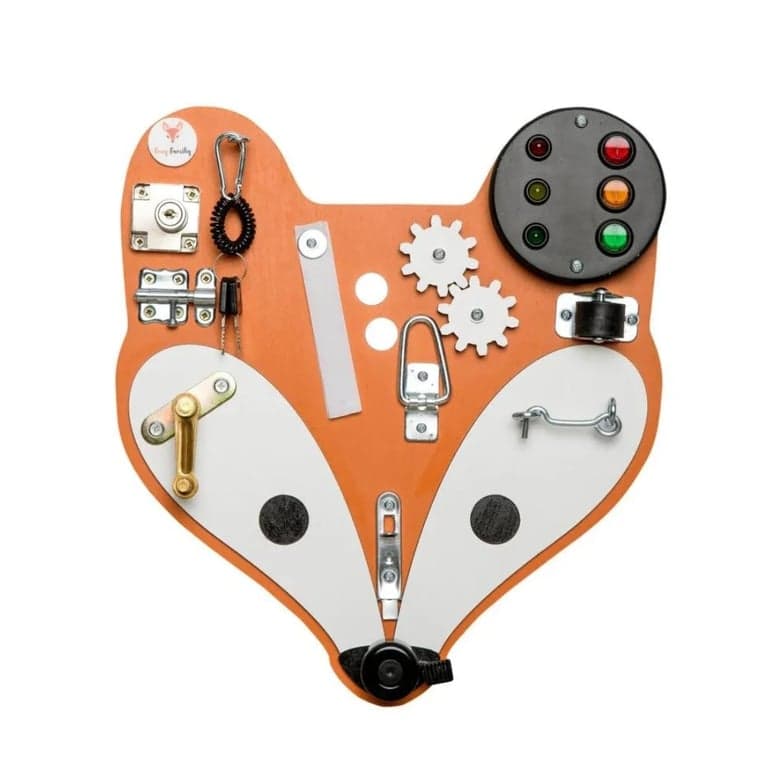 Foxy Family Wooden Busy Board Red Fox Head