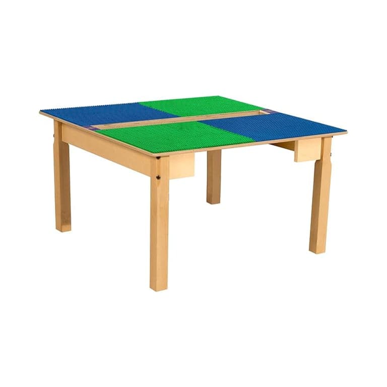 Contender Time-2-Play Birch Plywood Kids Activity Table 18-Inch Legs Blue and Green