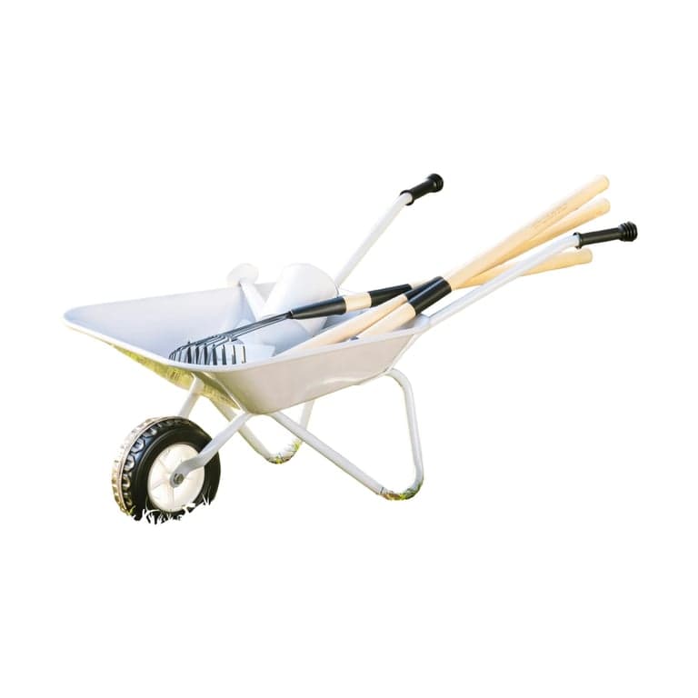 ROBUD Brouette avec Ensemble de Jardinage Gris