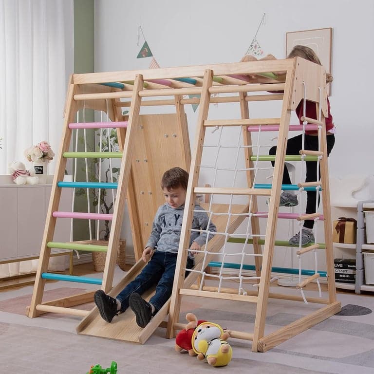 Avenlur Magnolia 7-in-1 Indoor Playground Large Colored Bars