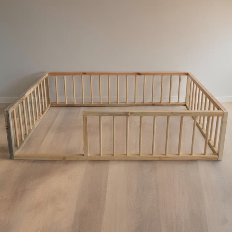 YK Kids Floor Bed With Rectangular Rails Queen