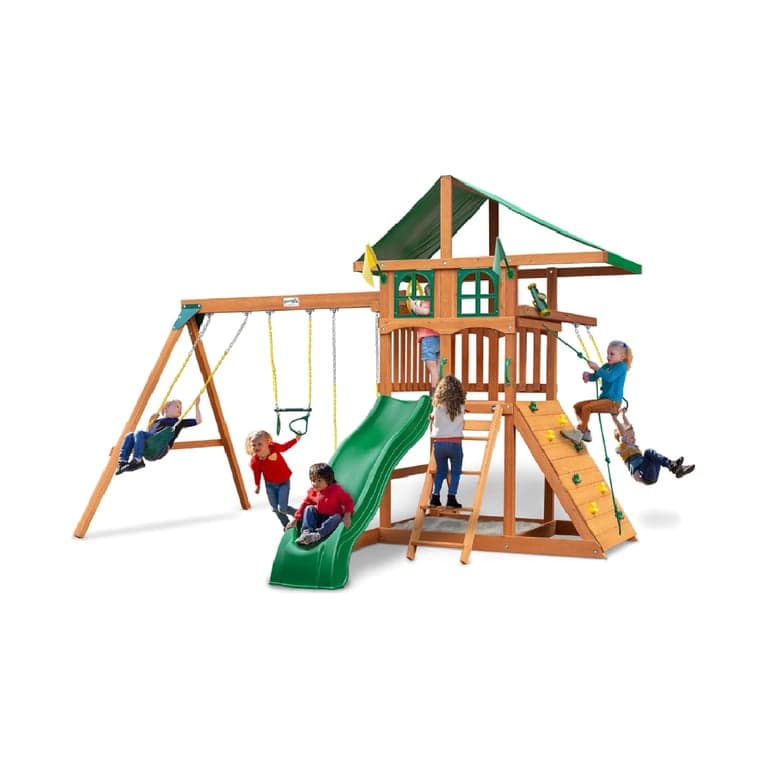 Gorilla Playsets Avalon Treehouse Wooden Swing Set