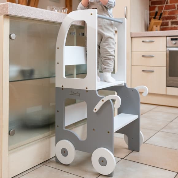 Family SCL Tour pour Tout-Petit avec Trolley Blanc/Gris