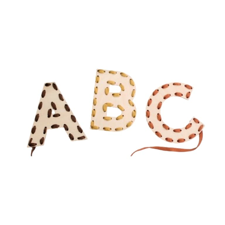 A Design For All Seasons Alphabet Lacing Board 3 Letters Neutral