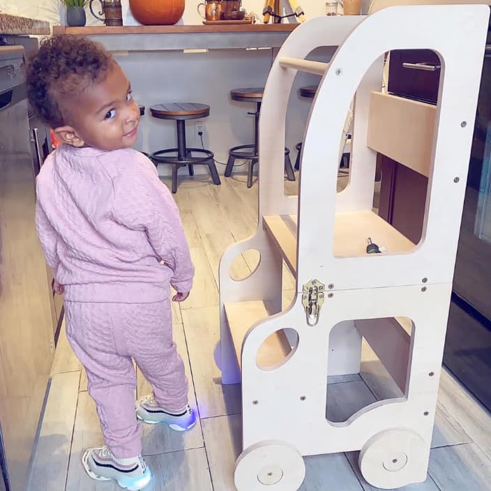 Family SCL Car Toddler Tower Natural Not Painted