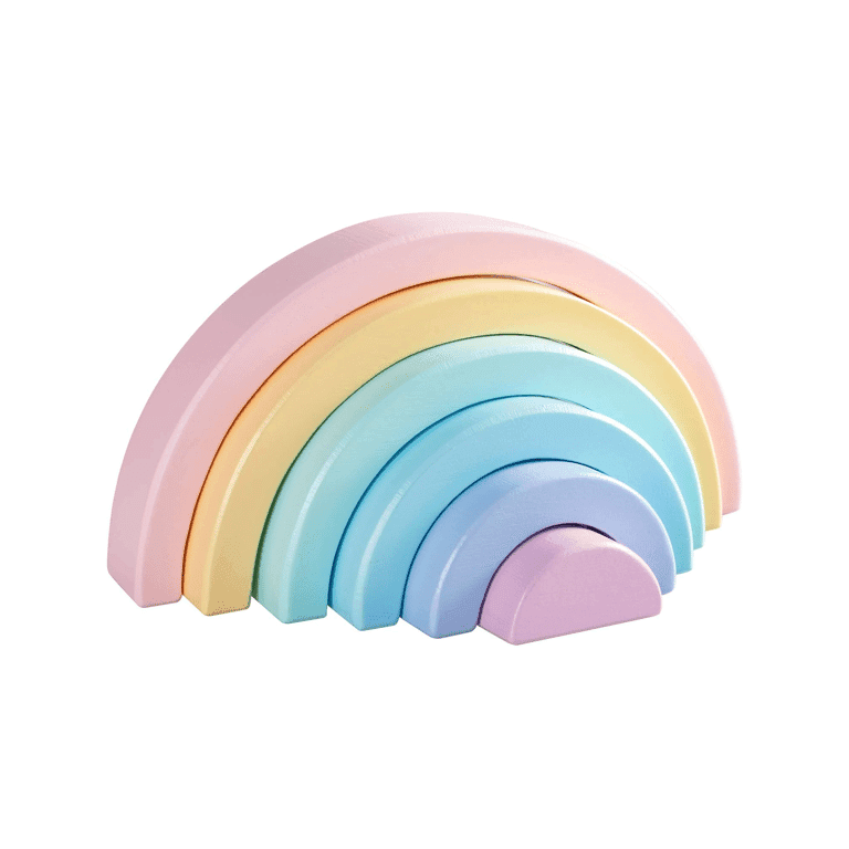MerryHeart Small Wooden Rainbow Stacker Pastel