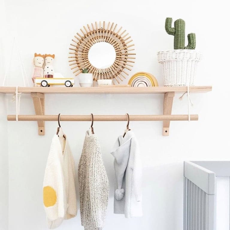 Jemmervale Designs Bracket Shelf Satin Single Shelf With Rod
