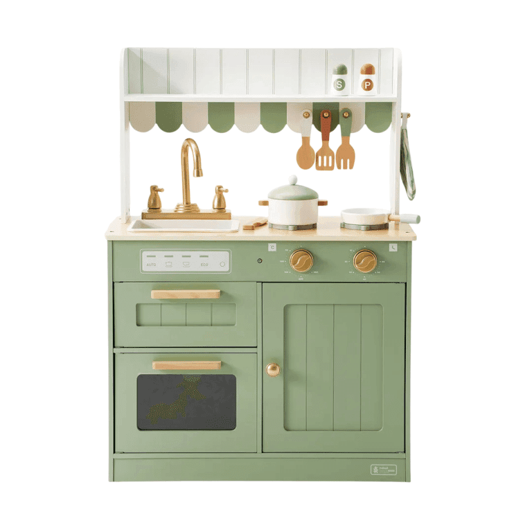 ROBUD Ensemble de Cuisine Jouet en Bois pour Enfants Olivia Vert