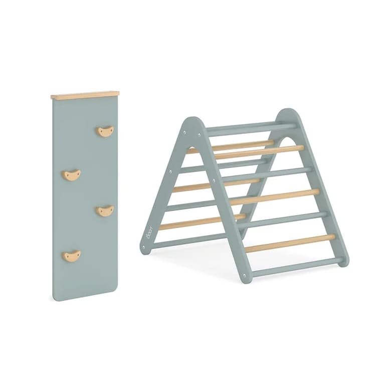 Boori Tidy Pikler Climbing Triangle & Ramp 2 Piece Set Blueberry and Almond