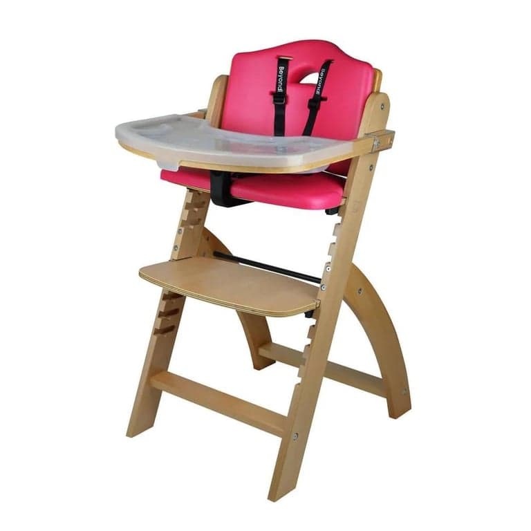 Abiie Beyond Junior High Chair Natural Raspberry