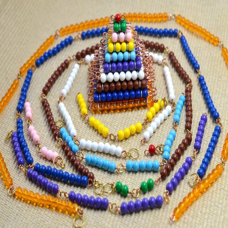 Canmom Montessori Short Bead Chains With Wooden Hanger