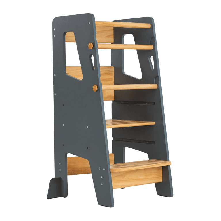 Ocodile Toddler Tower With Safety Feet Gray