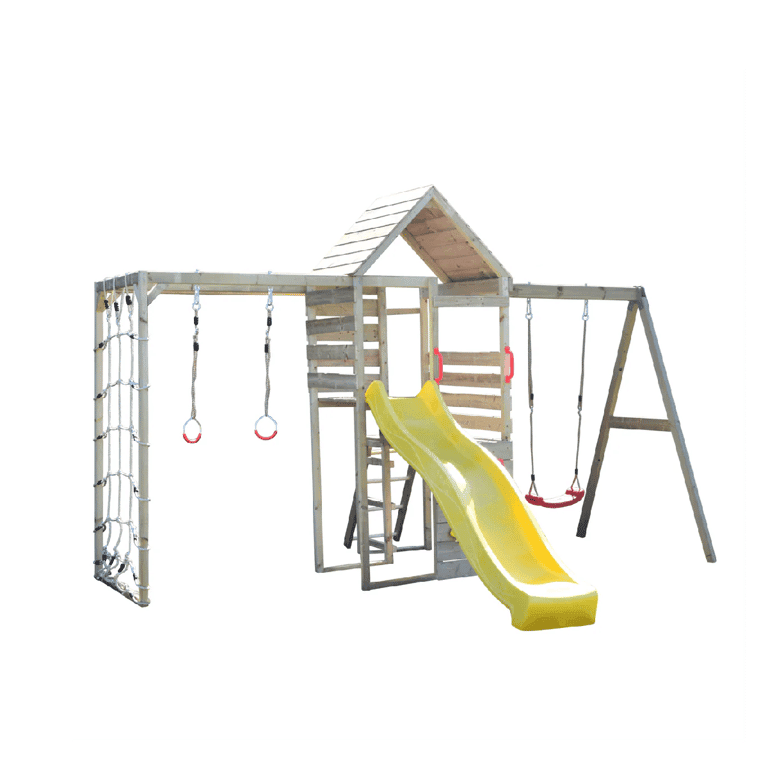 Wendi Toys Tour d'escalade ensemble de balançoire avec fixation pour portique et balançoire simple jaune