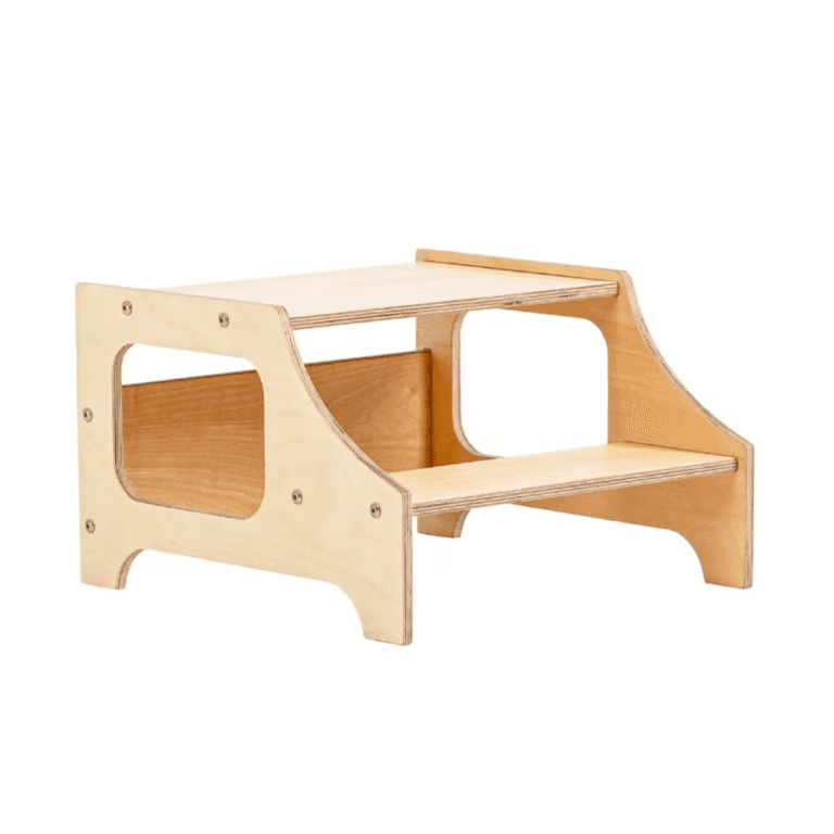Duck Woodworks Marchepied en Bois Naturel