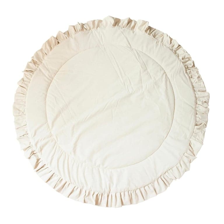 MINICAMP Padded Playmat Ecru Ruffled Trim