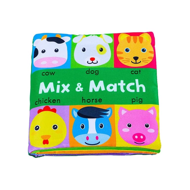 Seaside-Montessori Match and Mix Cloth Book Farm Animals