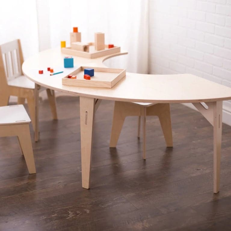 Sprout Kids Half-Round Tables Woodgrain Laminate 25 Inches
